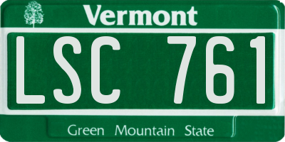 VT license plate LSC761