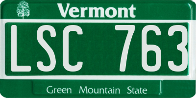 VT license plate LSC763