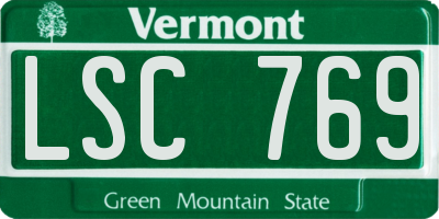 VT license plate LSC769