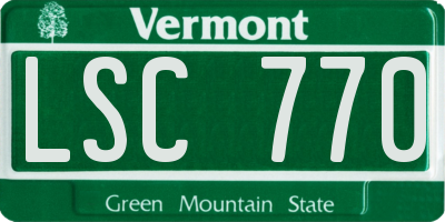 VT license plate LSC770