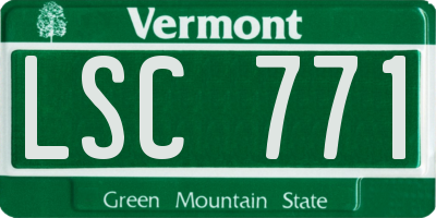 VT license plate LSC771