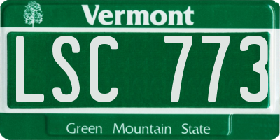 VT license plate LSC773