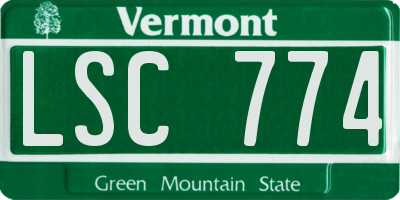 VT license plate LSC774