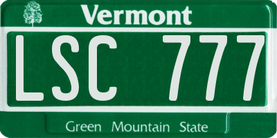 VT license plate LSC777