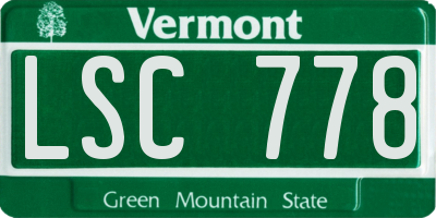 VT license plate LSC778