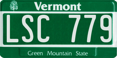 VT license plate LSC779