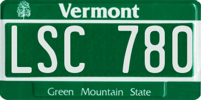 VT license plate LSC780