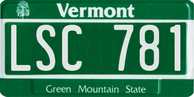 VT license plate LSC781