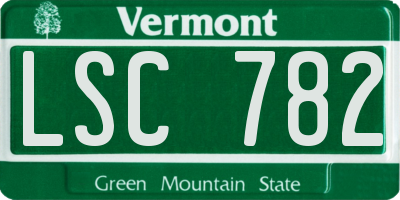 VT license plate LSC782