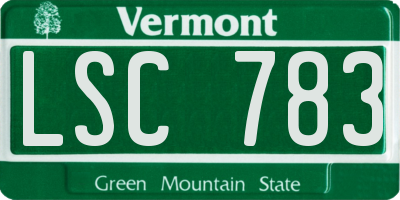 VT license plate LSC783