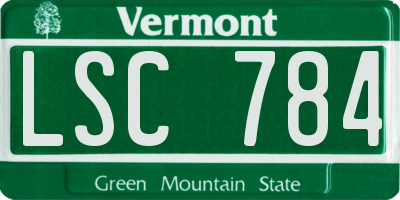 VT license plate LSC784
