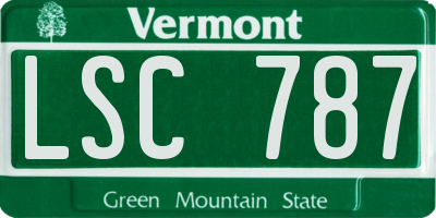 VT license plate LSC787