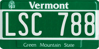 VT license plate LSC788