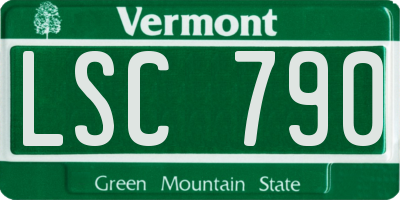 VT license plate LSC790