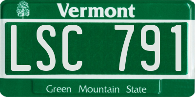 VT license plate LSC791