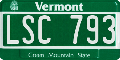 VT license plate LSC793