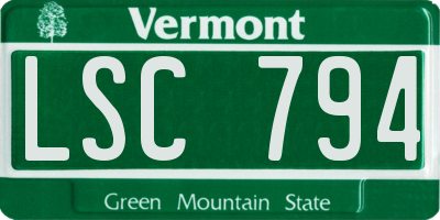 VT license plate LSC794