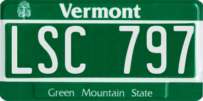 VT license plate LSC797