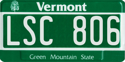 VT license plate LSC806