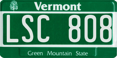 VT license plate LSC808