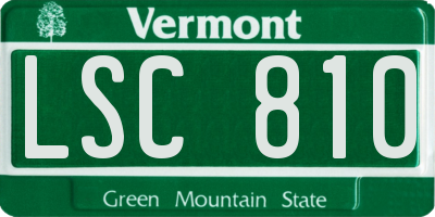 VT license plate LSC810