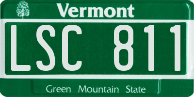 VT license plate LSC811