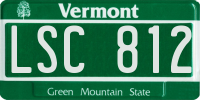 VT license plate LSC812