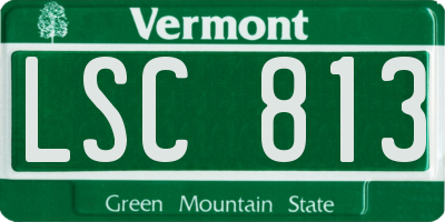VT license plate LSC813