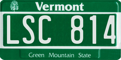 VT license plate LSC814