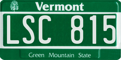 VT license plate LSC815
