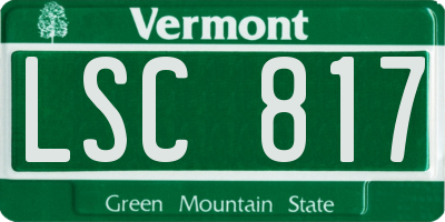 VT license plate LSC817