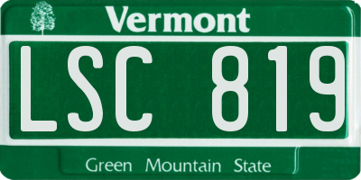 VT license plate LSC819