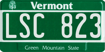 VT license plate LSC823