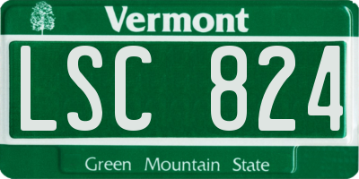 VT license plate LSC824