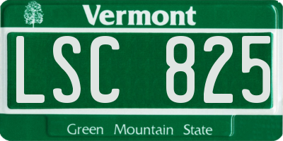 VT license plate LSC825