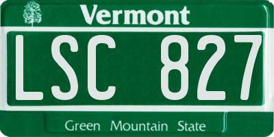 VT license plate LSC827