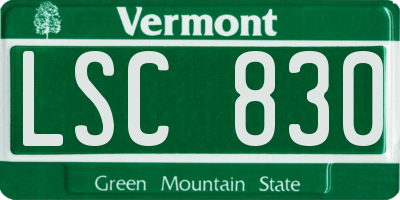 VT license plate LSC830