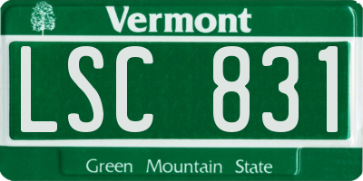 VT license plate LSC831