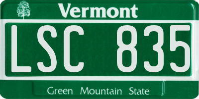 VT license plate LSC835