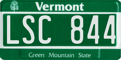 VT license plate LSC844