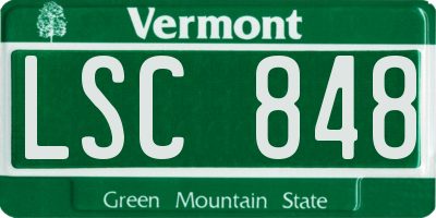 VT license plate LSC848