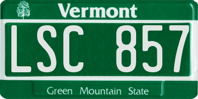VT license plate LSC857