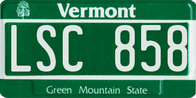 VT license plate LSC858
