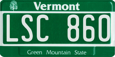 VT license plate LSC860