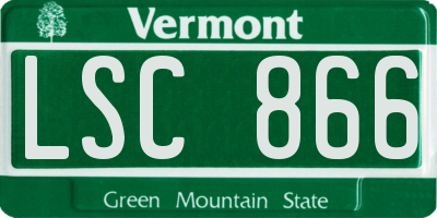 VT license plate LSC866