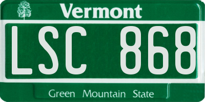 VT license plate LSC868