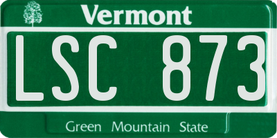 VT license plate LSC873