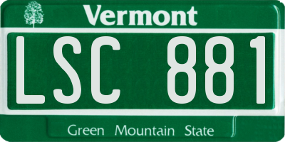 VT license plate LSC881