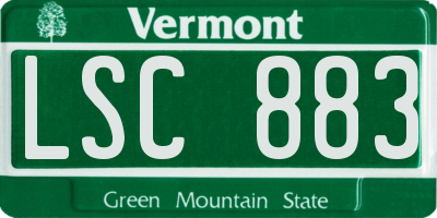 VT license plate LSC883