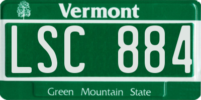 VT license plate LSC884